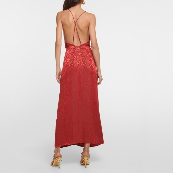 SIMKHAI Carmine snake-print satin maxi dress - Picture 3 of 5